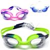 AQASKIN Occhialini Nuoto Professionale Modello LIKE - per Piscina e Mare - Bambini/Ragazzi - Anti-Appannamento - Ponte Nasale fisso, cinturino singolo con doppio aggancio. (1 Unità, Verde/Nero)