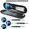 WIYETY Freccette professionali in acciaio con punta in metallo, 22 g, set di 3 freccette in acciaio con gambo in alluminio, voli di ricambio e anelli in gomma, per tornei (blu)