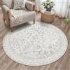 PureCozy Tappeto Rotondo Salotto Grigio 120cm Camera da Letto Antiscivolo Lavabile Tappeti Sala Cameretta Soggiorno Ufficio Carpet Pelo Corto Morbido Rug