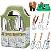 Kynup Set da Giardinaggio 9 Pezzi, Attrezzi da Giardino in Acciaio Inossidabile Antiruggine con Manici in Legno Ergonomici Antiscivolo - Ideale per Trapianti, Potatura e Set Giardinaggio Regali
