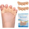 Sumiwish Separatori e distanziatori per dita dei piedi, 4 paia (beige), morbidi raddrizzatori per dita piegate, separatori in silicone per dita sovrapposte, fascite plantare, dita a martello e dita ad