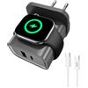 ACEQINGSE Caricatore da parete 3 in 1 per Apple Watch, PD 25 W,doppia porta per iPhone, ricarica rapida USB-C,caricabatterie indispensabile da viaggio per iWatch Ultra/SE/11/10/9/8,serie iPhone Android (nero)