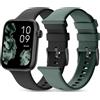 SPC Smartee Duo 2 - Smartwatch con cinturino intercambiabile, display AMOLED da 1,78, batteria grande da 7 giorni, +100 sport, IP68, chiamata Bluetooth, Android e iOS - Nero/verde