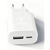 Ysevnotan Caricabatterie USB C, Multicaricabatterie, Adaptatore 25W a 2 Porti USB A e USBC, Blocco di Alimentazione per Apple iPhone 17/16/16e/16 Pro/15/16/ Pro Max/16 Plus/15 Plus/14 13 12 11 SE XS XR, iPad