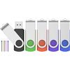 FEBNISCTE 1GB Chiavetta USB 5 Pezzi Pen Drives Giratorio Chiave USB 2.0 Pennette USB 2.0 Flash USB 1 Giga- FEBNISCTE Penna USB Colarate Pendrive 1 GB con Cordicella per Dati Video Foto Audio Musica Film