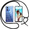ISOI Cover con Cordino per Xiaomi Redmi 15C 4G/5G, Custodia Trasparente con Collana Tracolla Laccio Collo Ultra Sottile Morbido TPU Silicone Antiurto AntiGraffio Case, Nero