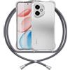 ANFAIRLACE Cover Cordino Compatibile con Honor 400, Trasparente TPU Morbido Chiaro Silicone Laccio, Grigio