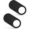imluckies Metallo Webcam Cover per MacBook Pro, laptop, MacBook air, iMac, iPad, PC, iPhone, ultra sottile e scorrevole coperchio della fotocamera in metallo, Nero [2 pezzi]