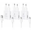 Generico Caricabatterie Rapido con Cavo Type-C, compatibile con Samsung, Caricatore da Parete per Galaxy S10, S10+, S10e, S9, S9+ (EPTA200 + DR140 B W) (caricatore + cavo USB-C), bianco (3 Pezzi)