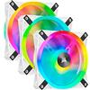 Corsair QL120 RGB Ventola con 102 LED RGB Regolabili, Fino a 1.500 Giri/Min, Silenziosa, Smorzatori in Antivibrazione, iCUE QL 120 mm, Confezione da 3 con Lighting Node CORE, Bianco