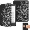 MoKo Custodia per Ebook Reader da 6(11a Gen-2024/2022), Cover a Conchiglia Leggera Cinturino per la mano con Auto Sonno/Sveglia per 11a Gen 2024,NON per Kobo Aura 2/Remarkable, Linea Fiore