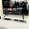 Henor Doppio Rialzo TV Legno 130 x 35 x 15 Cm Bianco Opaco. Carico +100 Kg.
