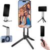 Poeloisy Treppiede Magnetico Smartphone Universale in Alluminio Premium Nero Opaco, Mini Cavalletto Pieghevole 3-in-1 con Magnete 12N, Supporto da Tavolo Portatile Compatibile con iPhone 17/16/15/14/13/12