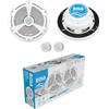 GK SOUND KIT SET PER BOSS AUDIO SYSTEMS MR652C 2 altoparlanti marini coassiali sistema 2 vie da 16,5 cm 165 mm 6,5 di diametro, 175 watt rms 350 watt max, 4 ohm, 90 db, impermeabili, barca, mare, a coppia