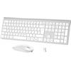 cimetech Tastiera e Mouse Wireless - cimetech Tastiera Wireless Ricaricabile 2.4G, Layout Italiano QWERTY, Tastiera Design Ergonomico, Ultra Sottile per Computer/Desktop/PC/Laptop/Windows 10/8/7 (argenteo）