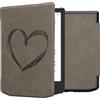 kwmobile Custodia eReader Compatibile con Pocketbook Verse/Pro/Color/Vivlio Light Cover - eBook Reader Flip Case - Cover eReader Magnetica Pelle PU Cuore