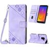 Mo-Beauty Custodia per Samsung Galaxy J6 2018/J600, PU Pelle Portafoglio Flip Custodia a tracolla [Supporto] [Scomparto per carte] [Chiusura Magnetica] Cover per Samsung J6 2018 - Viola