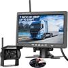 NHOPEEW Kit telecamera di retromarcia senza fili - schermo HD da 7 pollici con telecamera di backup wireless 1080P - visione notturna impermeabile IP68 per camion, rimorchi, autobus, auto, camper ecc