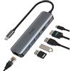 JESWO Hub USB C, JESWO USB C Multiport Adapter Hub con RJ45 Ethernet, 4K HDMI, 100W PD, 3 porte USB 3.0, dock di tipo C per laptop Thunderbolt 3 MacBook Air/Pro, iPad Pro M1/M2, Mac Min