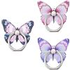 Cobee 3pcs Supporto per anello per cellulare a farfalla, con motivo a farfalla, in metallo verniciato a forma di farfalla, con rotazione a 360°, impugnatura con manopola (Blu, viola, rosa)