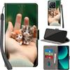 PHINIENLAND Cover per Xiaomi 13T / 13T Pro Case PU Pelle Custodia [Kickstand] [Chiusura magnetica] [Slot per Schede], Portafoglio Flip Custodia per Redmi K60 Ultra,Gattino