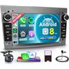 Rimoody 8 Core 6G+128G Android Autoradio per Opel Astra Antara Vectra Corsa Zafira Meriva Vivara Vivaro 7 Pollici Autoradio con Carplay Android Auto GPS Navi WiFi Bluetooth FM/RDS/DSP EQ Telecamera Posteriore
