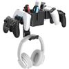 KDD Porta Cuffie da Parete, Supporto per Controller Universale con Contenitore, Compatibile con Xbox Series X/S, PS4, PS5, Switch, Steam, Gancio per Gamepad per Cuffie e Accessori
