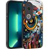 YUXING Cover per Vivo V50 Lite 5G/4G - Abstact Art Geometry Pattern Antigraffio Vetro Back Cover, Custodia Antiurto Antiscivolo Sottile (Abstact Art,01)