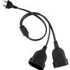 OMIGA Prolunga Spina Piatta 2 in 1 Prolunga Piatta 250 V/2.5 A per Elettrodomestici TV PC Monitor Proiettore Casa Ufficio (50 CM/Nero)