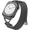 CeMiKa Cinturino in Metallo Compatibile con i Cinturini Apple Watch 40mm 41mm 42mm 38mm, Cinturino Magnetico a Rete con Chiusura a X in Acciaio Inox per iWatch Serie 10 9 8 7 6 5 4 3 SE SE2, Nero