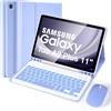 Nsyee Custodia con tastiera retroilluminata con mouse per Samsung Galaxy Tab A9+/A9 Plus 2023 11 (SM-X210/X215/X216), tastiera Bluetooth staccabile UK layout per Samsung Tab 11, viola