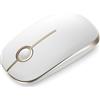 seenda Mouse wireless 2,4 G mouse wireless con 1600 DPI per PC/laptop/MacBook/Linux, 3 tasti silenziosi, per mancini e destrorsi, durata della batteria di 18 mesi (bianco e oro)