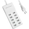 BORDEAG Caricatore USB multiplo, caricatore USB da 50 W a 10 porte, caricatore rapido, stazione di ricarica per più dispositivi, presa multipla, stazione di ricarica per iPad, iPhone Series e altri