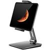 QinCoon Supporto per Tablet, Regolabile Rubusto e Resistente Alluminio Supporto, 360° Girevole Pieghevole Metallo Porta, Adatto per iPad, Samsung Tab, Kindle (4,7-13) (Grigio)