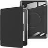 GIOPUEY Cover per Kobo Clara Colour/Clara BW/Clara 2E, Custodia Girevole a 360 Gradi Design Magnetico Rimovibile, Custodia Protettiva Regolabile con Supporto Posteriore Trasparente - Black