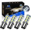 YM E-Bright 1157 Lampadina a Led Ambra, BAY15D 1034 2057 2357 7528 Lampadina per Camper SUV MPV Auto Luci Posteriori a LED Luci di Posizione Laterali, 18SMD 5050 Chips DC-12V (4pcs)