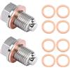 iKALULA 2 Pezzi Tappo Magnetico per Scarico Olio M14x1.5, Tappo Magnetico per Scarico Olio in Acciaio Inox con 8 Guarnizioni, Guarnizione Magnetica per Scarico Olio per Honda M14125 e Auto, Barche