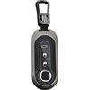 HIBEYO Custodia per chiave auto, compatibile con FIAT 500 500C 500L Abarth Grande Punto Brava FIAT Panda Stilo Linea Custodia in pelle Custodia portachiavi telecomando copertura chiave corta anello