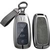HIBEYO Custodia per chiave auto compatibile con Chery Omoda 5 Tiggo 8 Pro 9 Arrizo 5plus Tiggo 3 5X Plus Jaecoo J7 8 Exeed TXL - Custodia protettiva per portachiavi - Grigio