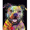 OWN4B - Kit per punto croce su tela stampata con cane colorato, 11 ct, 36 x 46 cm, kit da ricamo fai da te (cane)