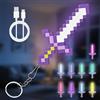 Kayuneed Portachiavi con spada di diamanti in 9 colori, viola, miner game spada di diamanti luce portachiavi artigianale LED ciondolo portatile mini lampada USB ricaricabile per regali bambini, camera e