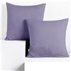 DecoKing Set di 2 federe 40 x 40 * 2 cm, jersey 100% cotone pettinato, chiusura a cerniera Lavanda Amber