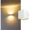 SLV lampada a plafone da parete SITRA CUBE/illuminazione per pareti, stradelli, ingressi, faretto LED esterno, lampada a plafone da esterno, lampada da giardino / GX53 IP44 9W bianco