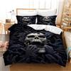 Leleyouzer Copripiumino Teschio 135×200 cm,Motivo Teschio Gotico,Set Biancheria da Letto Teschio con Due Federe 50×75 cm(S3)