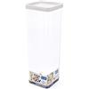 Rotho Loft Scatola Quadrata con Coperchio e Guarnizione, Plastica (SAN) senza BPA, Trasparente/Bianco, 2 L, 10.0 x 10.0 x 28.5 cm