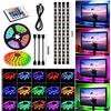 Sunboia Striscia LED,TV retroilluminazione,4x50cm RGB 16 colori SMD5050 LED Strip con DC 5V USB+24 Tasti Telecomando+IR Ricevitore+IP65 impermeabile