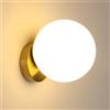 Tealight - Applique da parete interna, applique da camera, luce murale interna a sfera E27, lampada da parete interna con paralume in plastica 15 cm per soggiorno, corridoio (senza lampadina)
