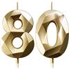 Deratta Candele Compleanno Candela Numero 80 Decorazioni Torta Compleanno Candeline Compleanno Oro Candele per Feste Candelina 80 anni Donna Uomo