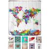 arteneur® - Tenda da doccia antimuffa, 150 x 200 cm, Öko-Tex Standard 100, orlo zavorrato, non trasparente, impermeabile, lavabile, con 10 anelli ed e-book, motivo: mappa del mondo