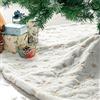 Deggodech 78cm Bianca Gonne per Alberi di Natale Peluche con Oro Paillettes Fiocchi di Neve Bianco Finta Pelliccia Tappeto per Albero di Natale Copertura per Decorazioni Natalizia - 31pollici